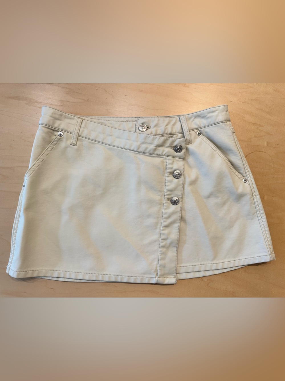 Free People We The Free “Wynne Vegan Skirt” in Bone/Ivory - 28
